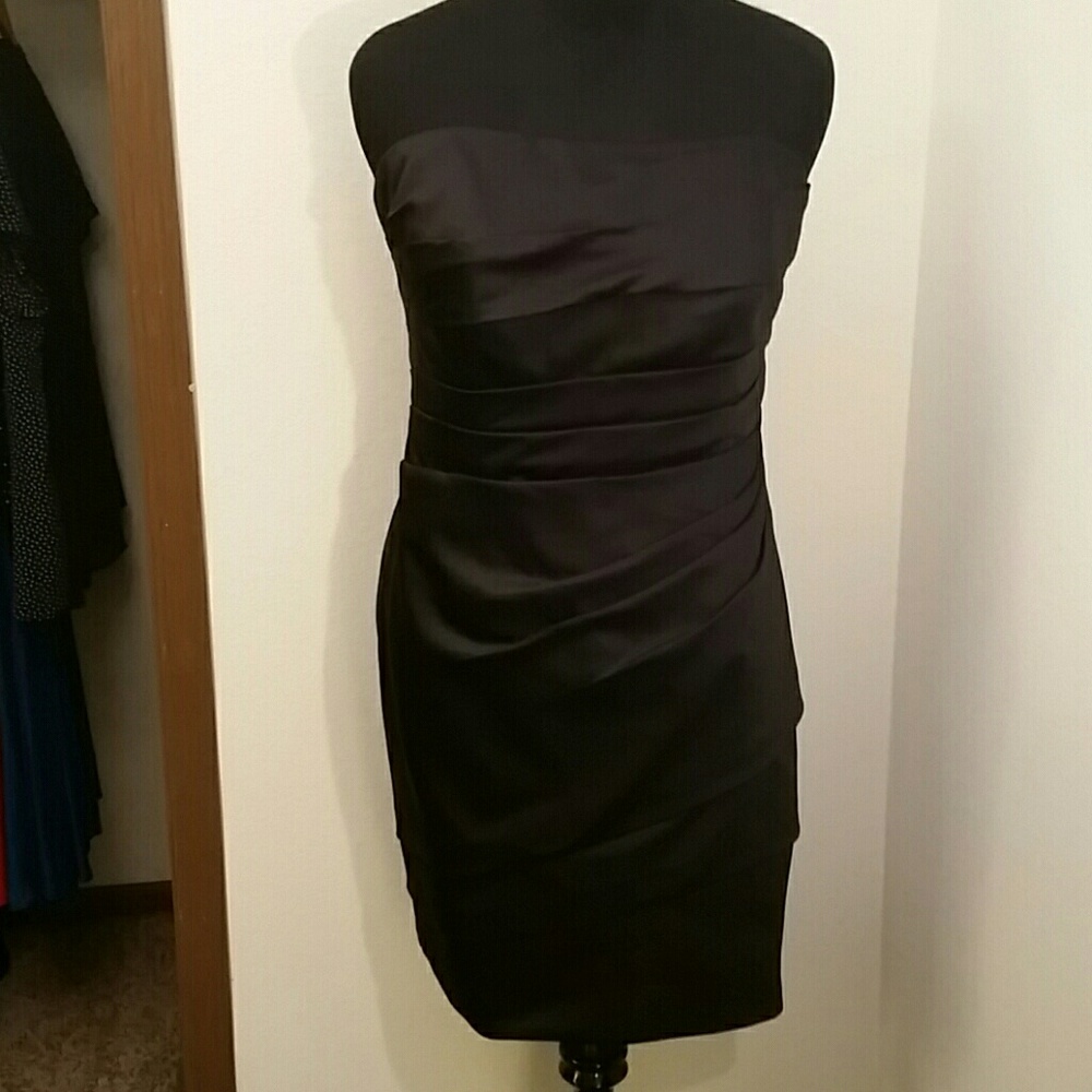 David's Bridal rushed black dress
